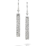 Solid Bar Silver Textured Earrings-The Diamond Setter