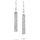 Solid Bar Silver Textured Earrings-The Diamond Setter
