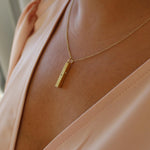 9 carat Solid Gold Textured Bar Necklace-The Diamond Setter
