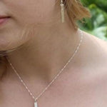 Solid Bar Silver Textured Earrings-The Diamond Setter
