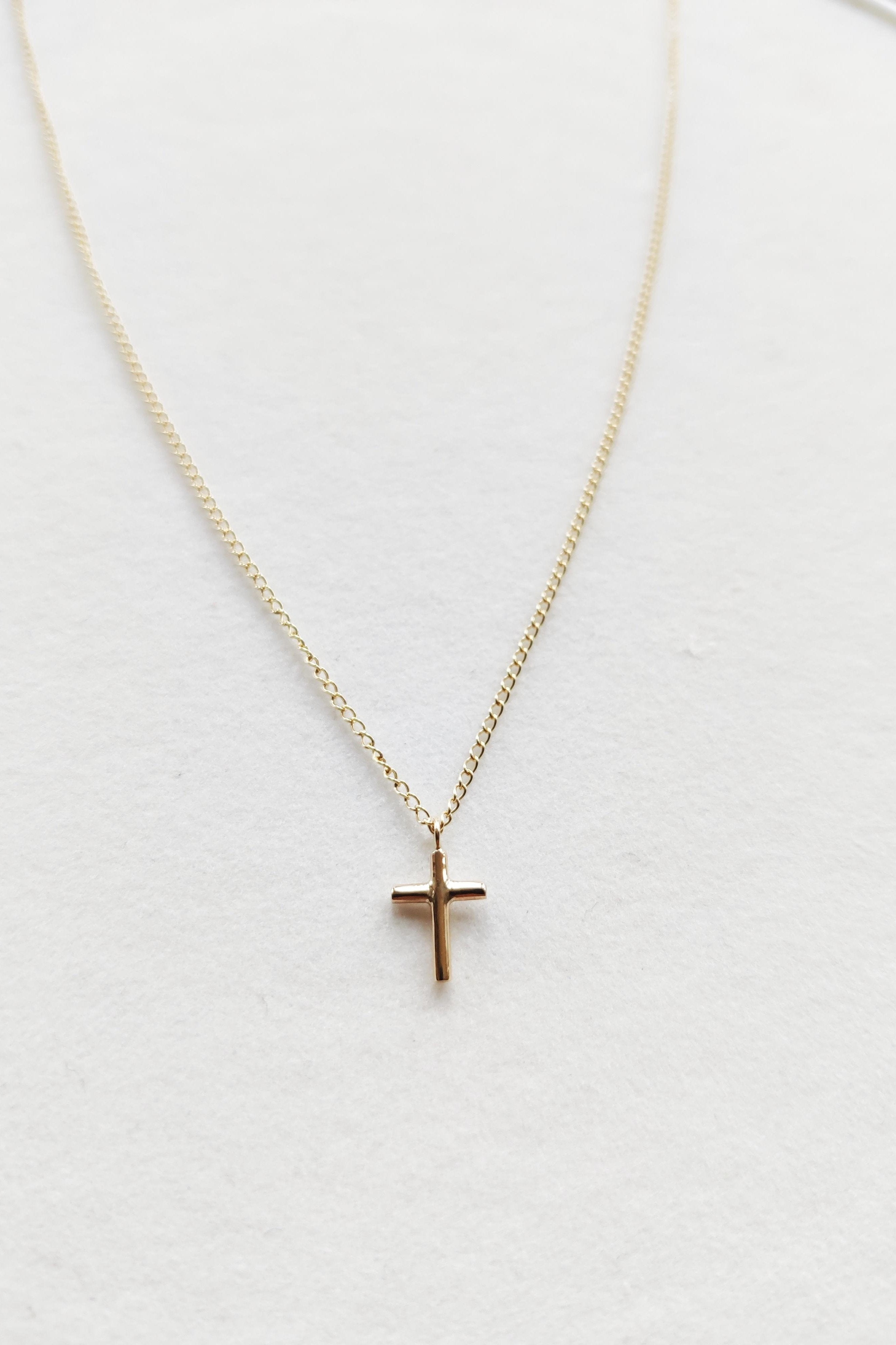 Petite Gold Cross Pendant-The Diamond Setter
