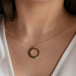 Six Hour Gold Halo Necklace with Pave Diamond Setting-The Diamond Setter
