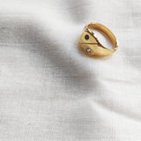 Gold Signet Ring with Black and White Diamonds-The Diamond Setter
