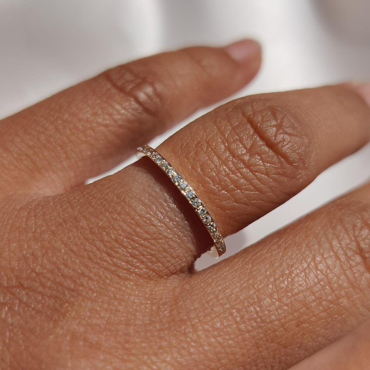 Half Eternity Dainty Diamond Band-The Diamond Setter