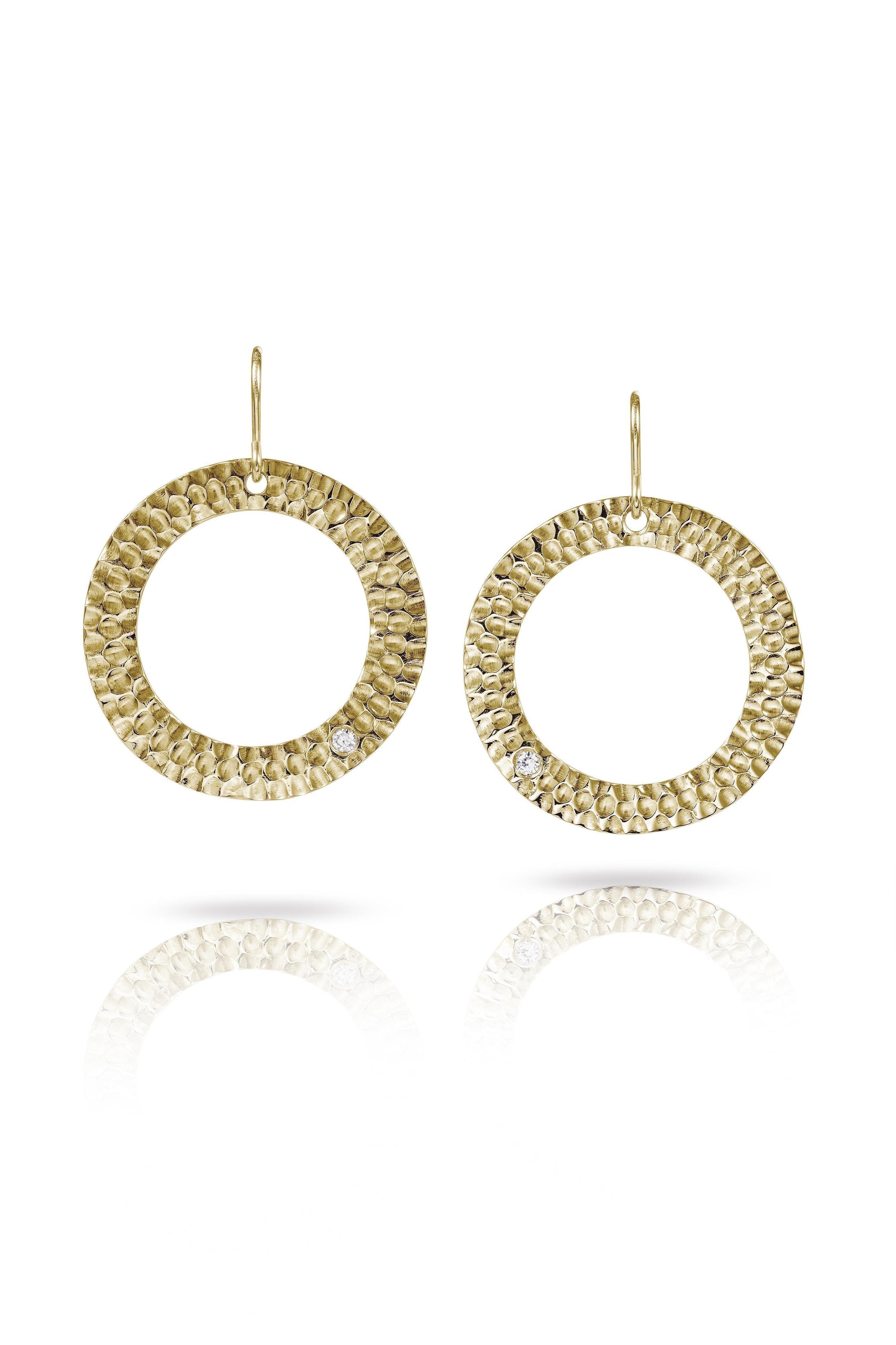 Gold Halo Earrings with Diamonds-The Diamond Setter