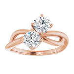 Toi et Moi Engagement ring with identical diamonds-The Diamond Setter