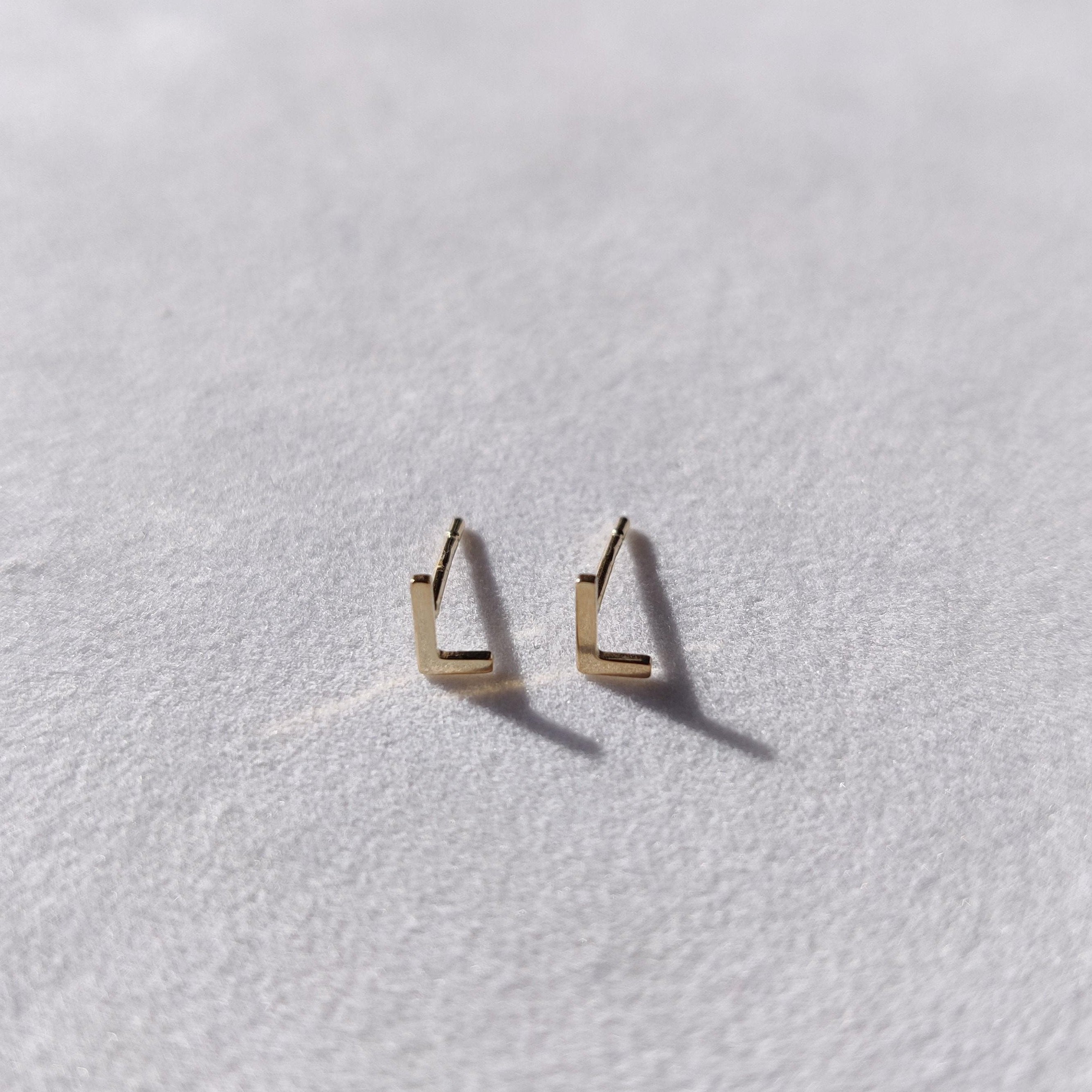 Petite Letter Initial Studs-The Diamond Setter
