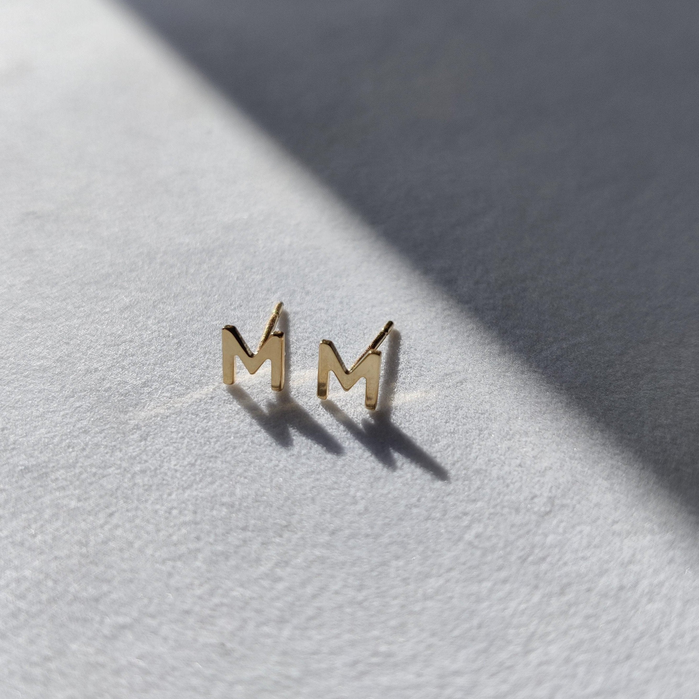 Petite Letter Initial Studs-The Diamond Setter