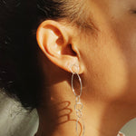 Open Link Stud Earrings with Baroque Pearl-The Diamond Setter