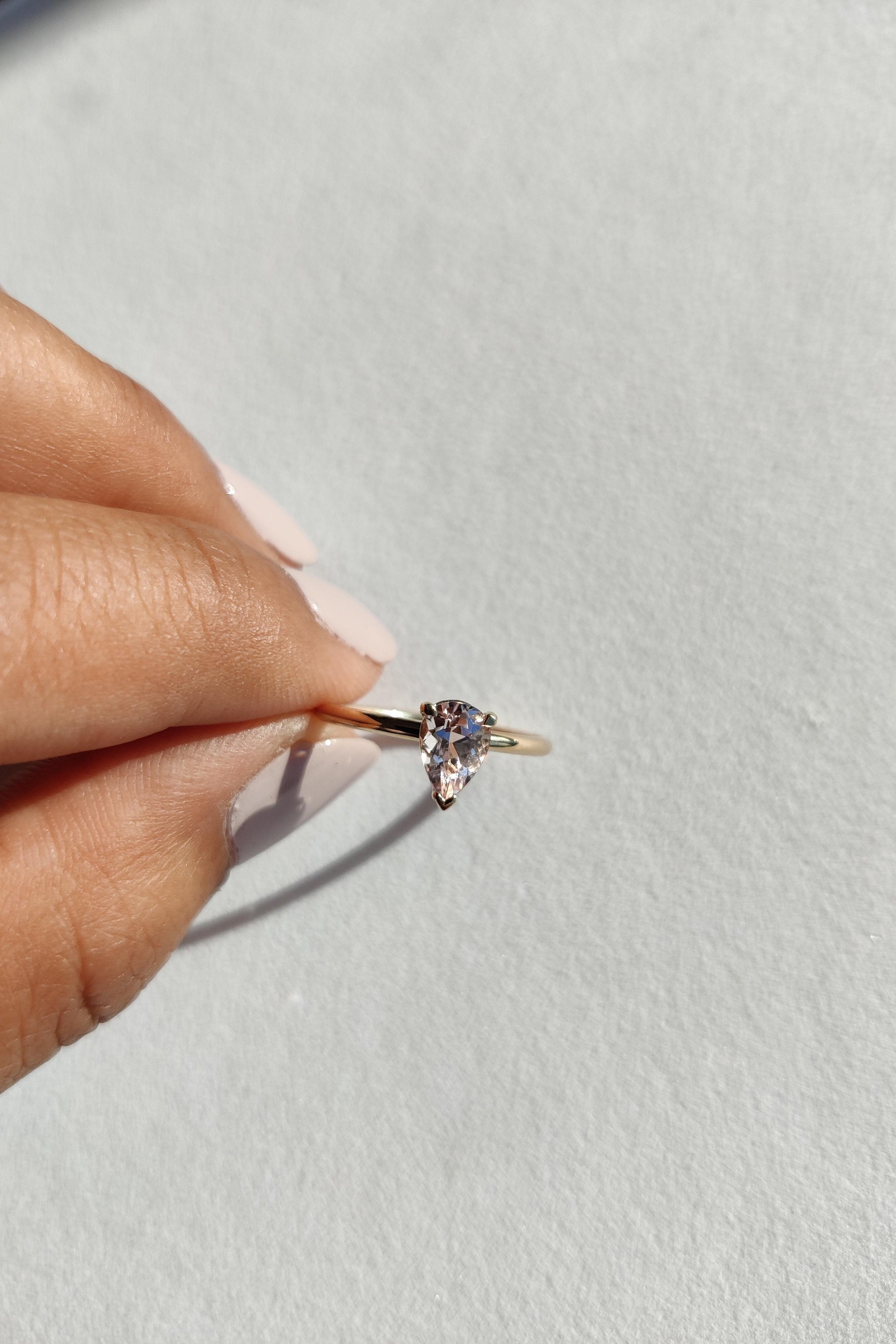 Dainty Morganite Ring-The Diamond Setter
