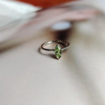 Emily Stacking Ring with a Marquise Peridot-The Diamond Setter