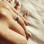 Contemporary 9 carat Flat White Gold Wedding Ring-The Diamond Setter