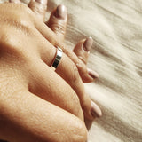 Contemporary 9 carat Flat White Gold Wedding Ring-The Diamond Setter