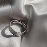 Platinum Ring with White Diamonds in Pave Setting-The Diamond Setter