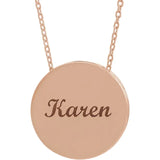 Engravable Scroll Disc Necklace-The Diamond Setter