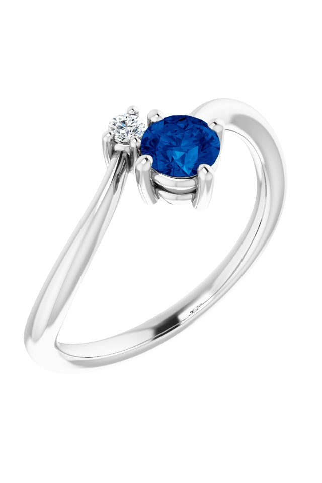 Sapphire and Diamond Petite Ring-The Diamond Setter