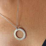 Six Hour Gold Halo Necklace with Pave Diamond Setting-The Diamond Setter
