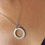 Six Hour Gold Halo Necklace with Pave Diamond Setting-The Diamond Setter