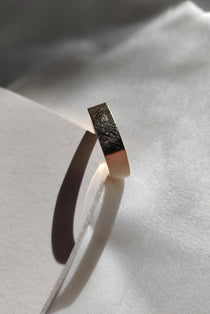 Square Wedding Ring with Ice Finish-The Diamond Setter