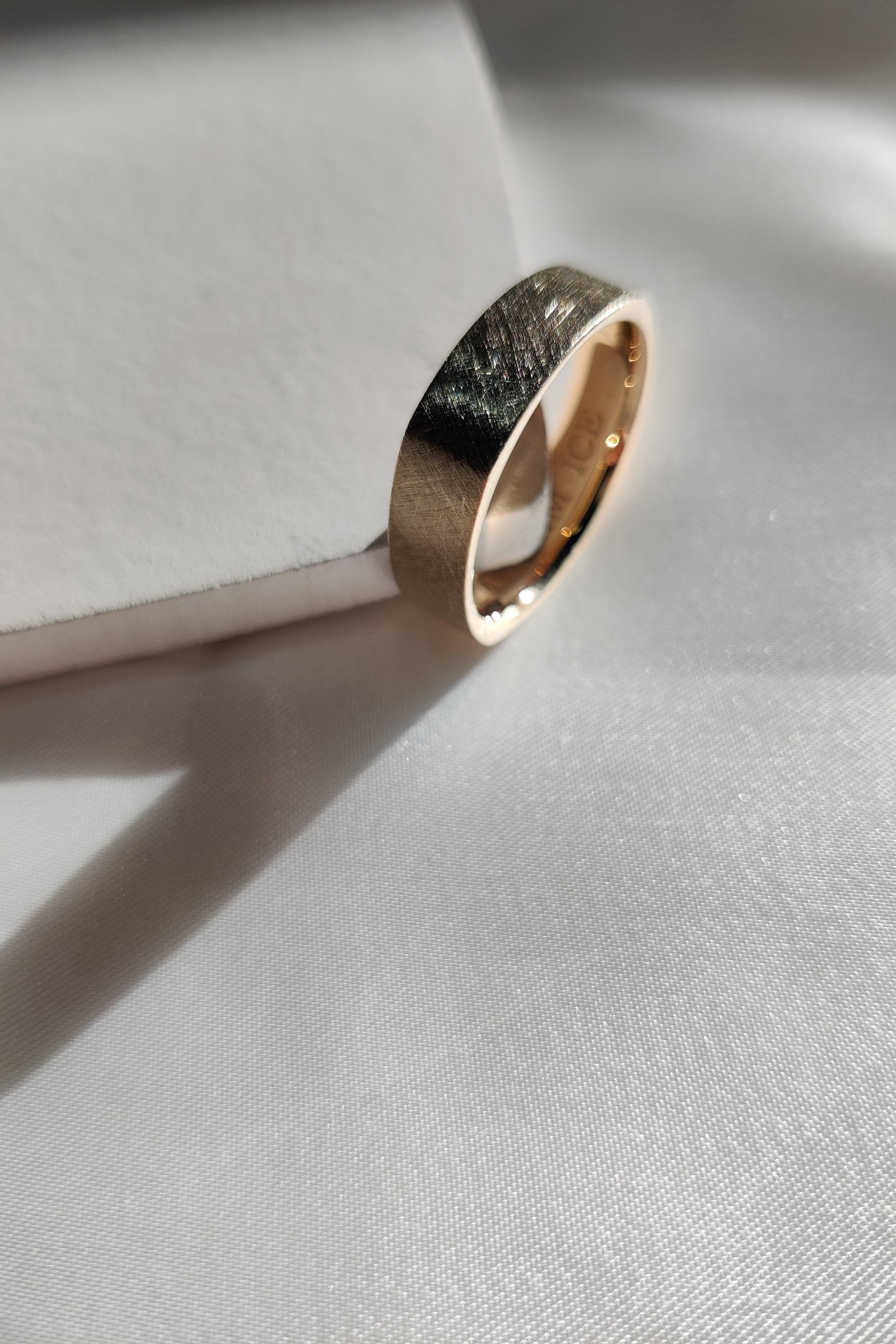 Square Wedding Ring with Ice Finish-The Diamond Setter