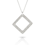 9 carat Gold Textured Square Solo Necklace with Diamond-The Diamond Setter