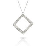 9 carat Gold Textured Square Solo Necklace with Diamond-The Diamond Setter