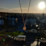 Champagne Solitaire Pendant and Bubbles of White Diamond-The Diamond Setter