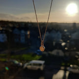Champagne Solitaire Pendant and Bubbles of White Diamond-The Diamond Setter