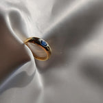Gold Dome Ring with Blue Sapphire-The Diamond Setter