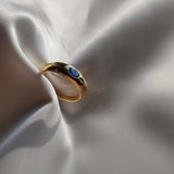 Gold Dome Ring with Blue Sapphire-The Diamond Setter