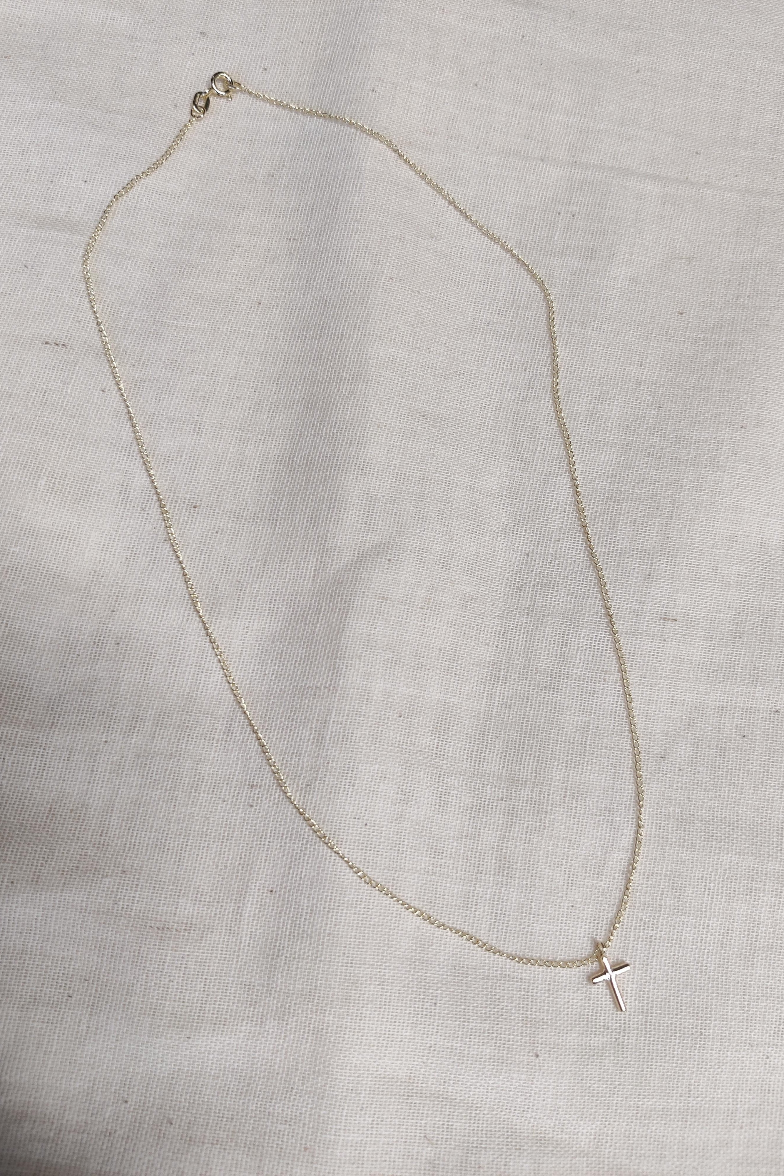 Petite Gold Cross Pendant-The Diamond Setter