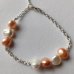 Cultured White and Coral Pearl Bracelet-The Diamond Setter