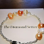 Cultured White and Coral Pearl Bracelet-The Diamond Setter