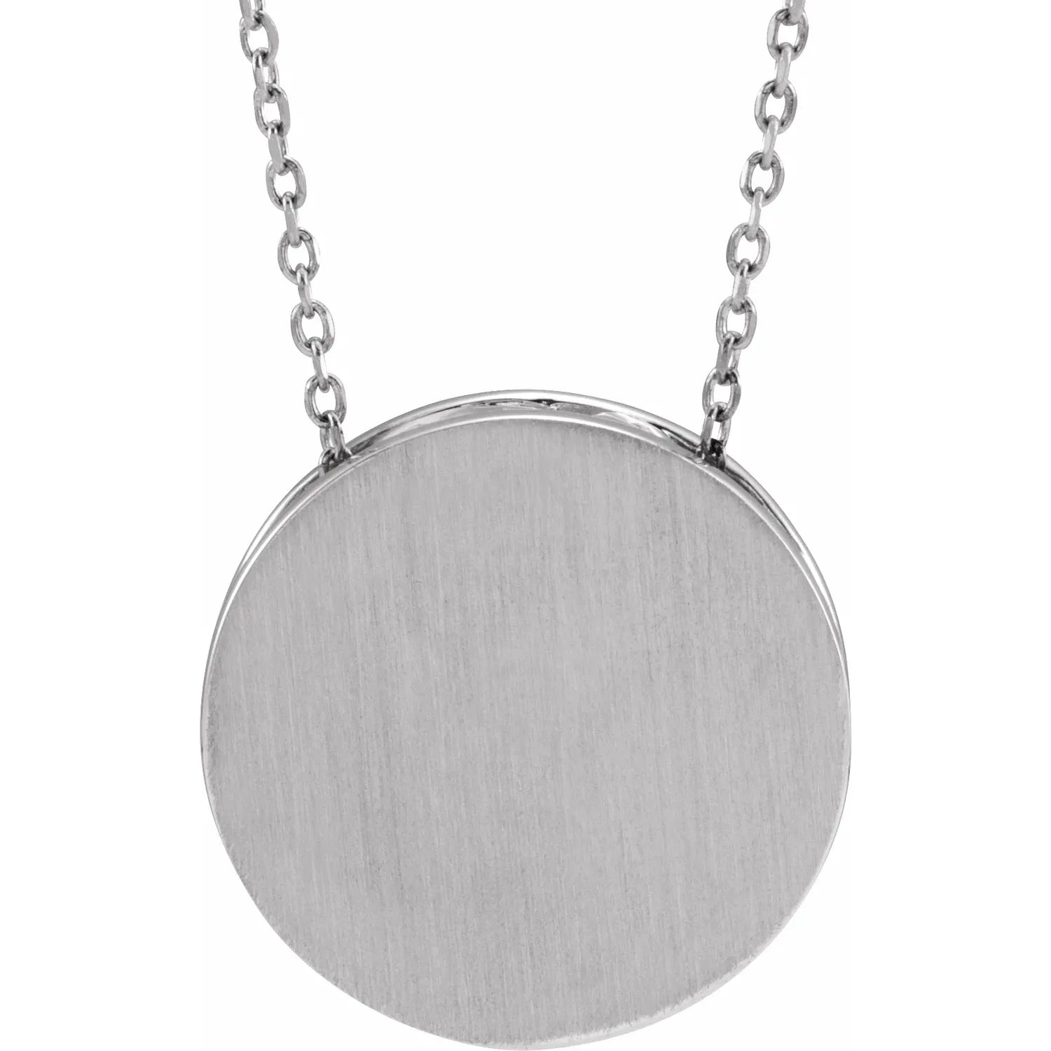 Engravable Scroll Disc Necklace-The Diamond Setter