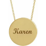 Engravable Scroll Disc Necklace-The Diamond Setter