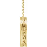 Engravable Scroll Disc Necklace-The Diamond Setter